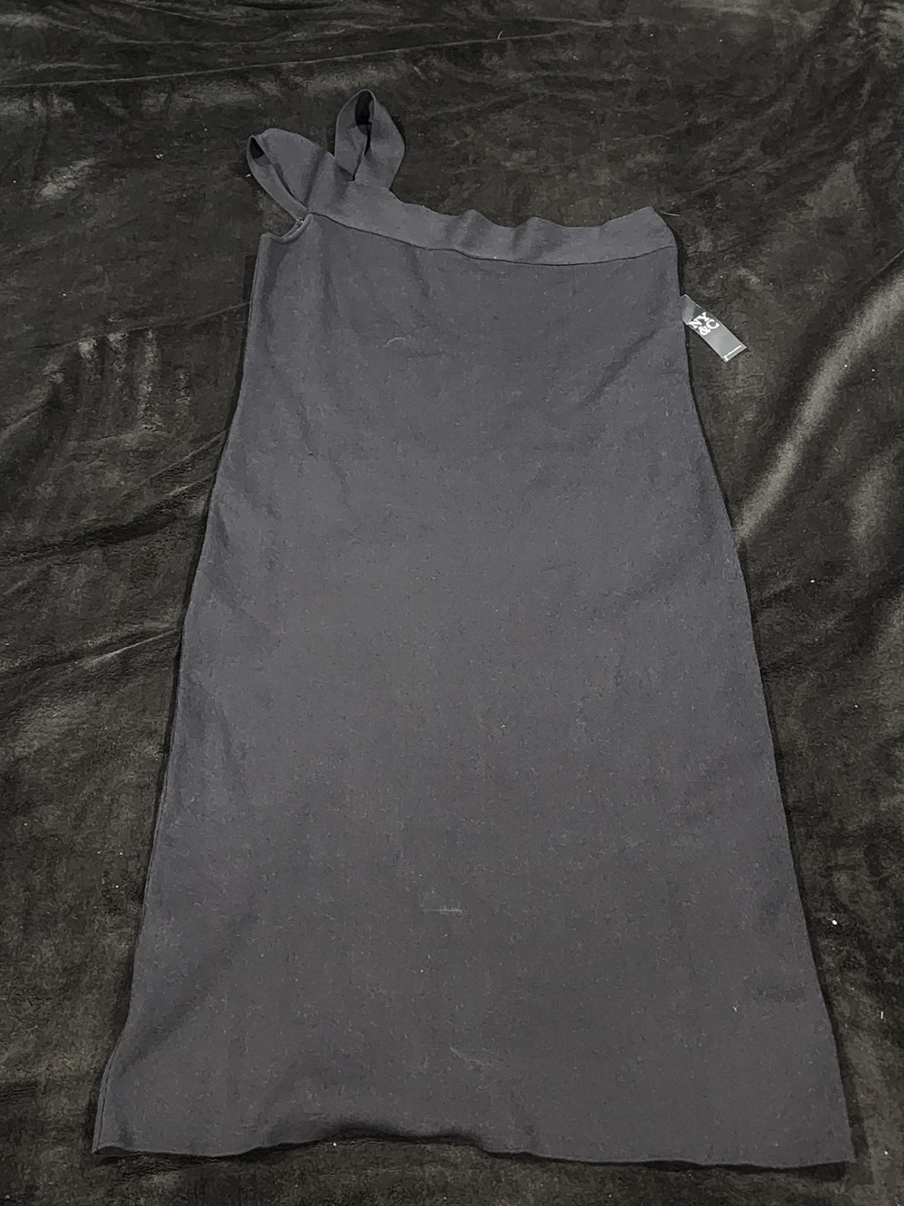 New York & Company Black One-Shoulder Midi Dress